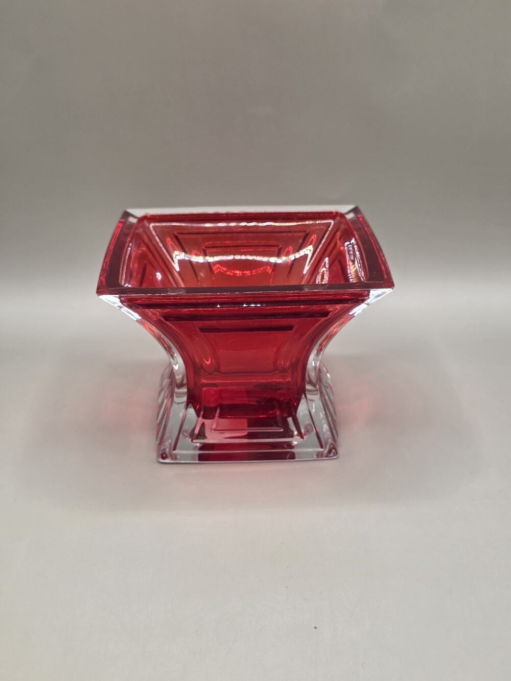 MIKASA City Lights Red Crystal Glass Votive Candle Holder Vase VT134/610 Czech